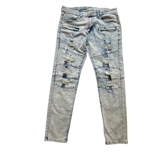 Argonaut Nation Men’s 34x32 Skinny Jeans Distressed Ripped Stretch Casual EUC - Picture 2 of 8